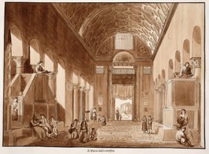コスメディンのサンタマリア、1833年（茶色のウォッシュでエッチング）